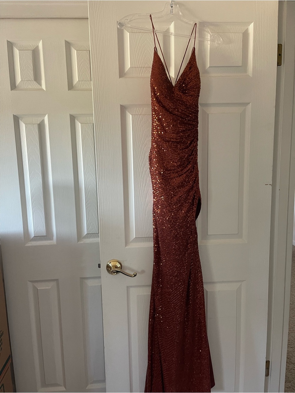 Cinderella Rust Sequin Gown
